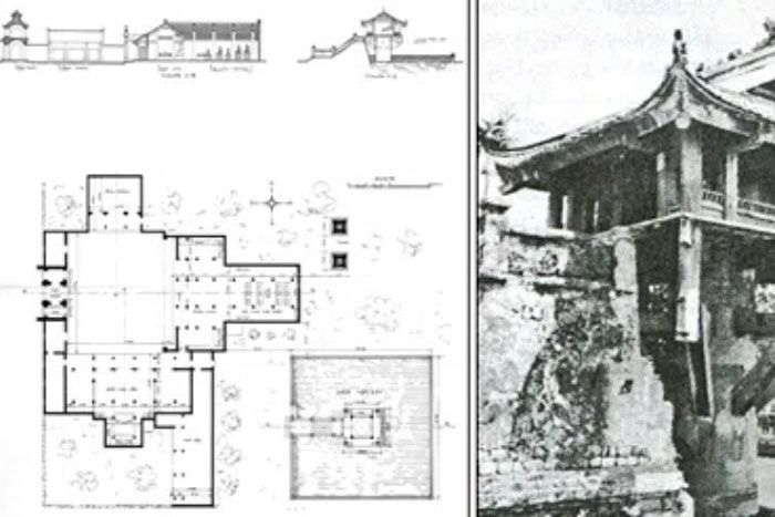 Le plan d'architecture de la pagode