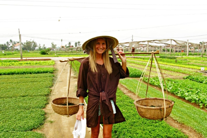 Expérience agricole au village de légumes Tra Que à Hoi An