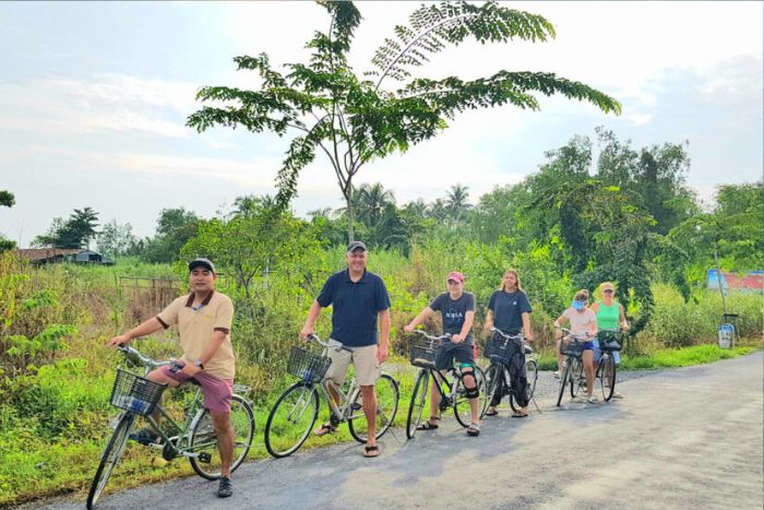 Balade à vélo au cœur des vergers parfumés du delta du Mekong