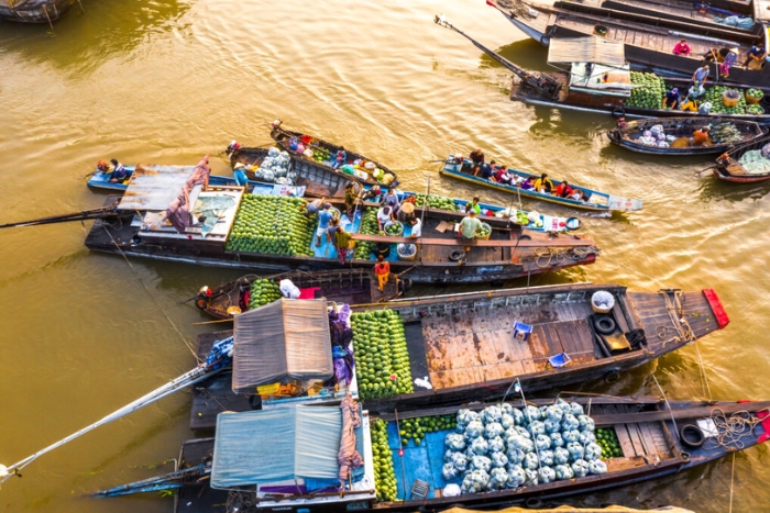 Marché flottant de Long Xuyen 