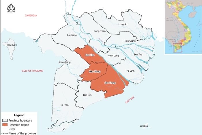 Carte touristique delta du Mékong