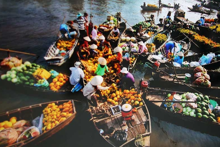 Marché flottant Long Xuyen