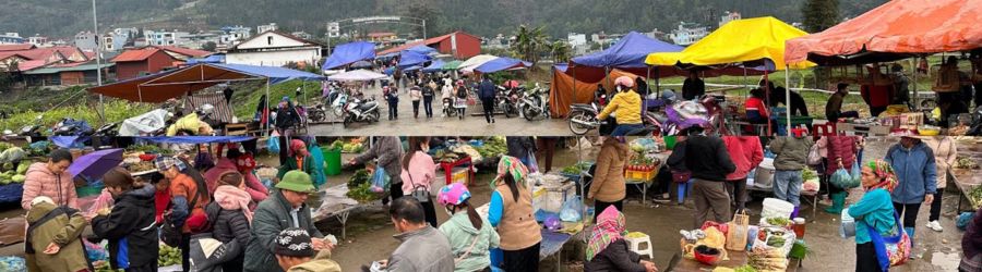 Le marché ethnique de Châu près de Sapa, au nord du Vietnam