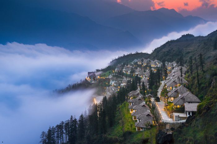 Mer de nuages ​​à Sapa Vietnam