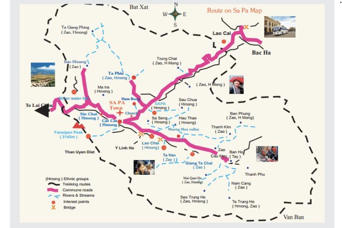 Carte voyage de Sapa Vietnam