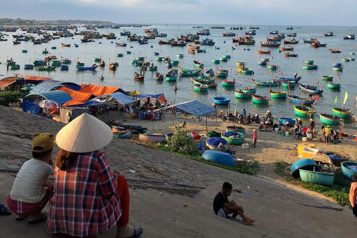 Le village de pêcheurs de Mui Ne vu d'en haut