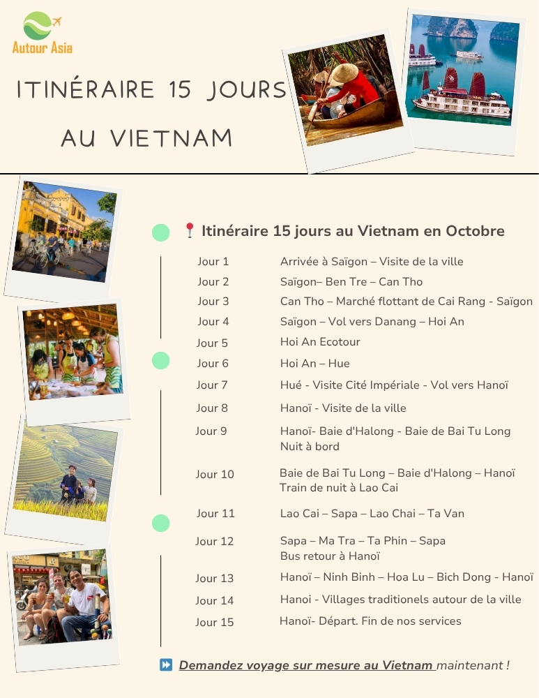 Itinéraire de 15 jours au Vietnam en octobre