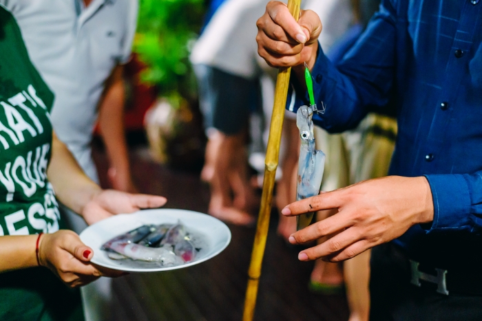 Pêche aux calmars en baie de Lan Ha