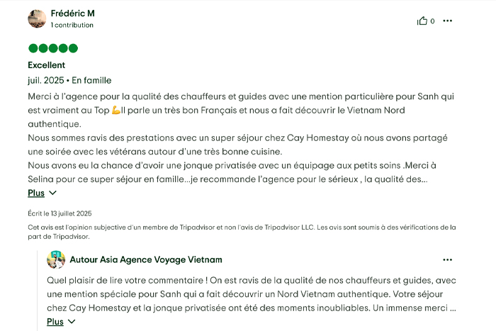 Les avis des voyageurs sur Autour Asia sur Tripadvisor