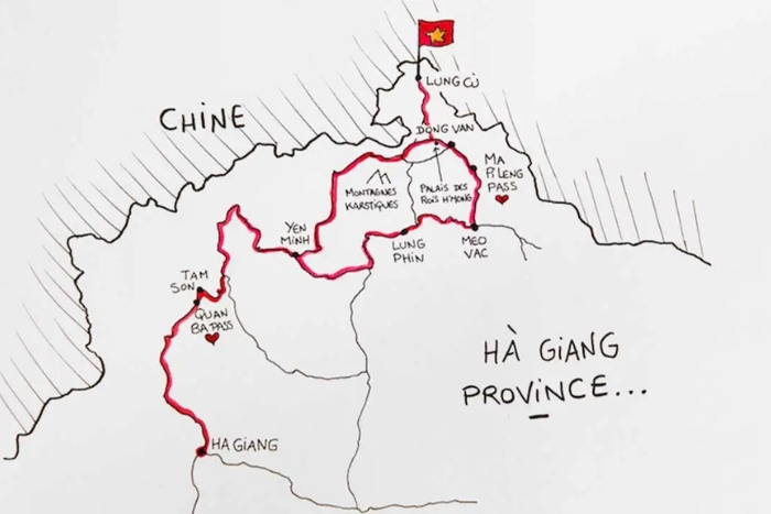 Carte de la boucle de Ha Giang
