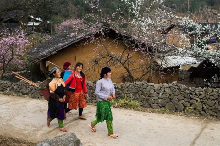 Les habitants du village culturel de Lung Cam, Sung La Ha Giang