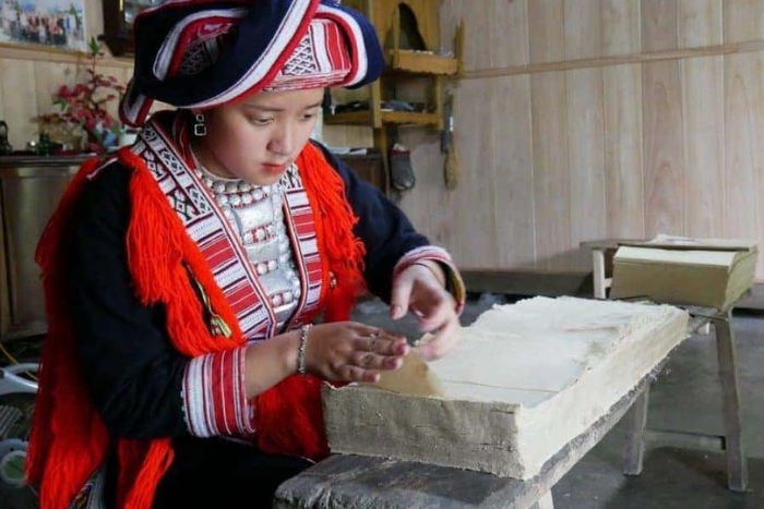 Ne manquez pas le village de Thanh Son pour avoir l'opportunité de découvrir l'artisanat de la fabrication du papier traditionnel de l'ethnie Dao à Ha Giang