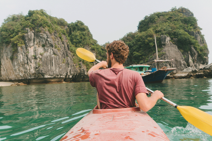 Kayak sur la baie de Lan Ha