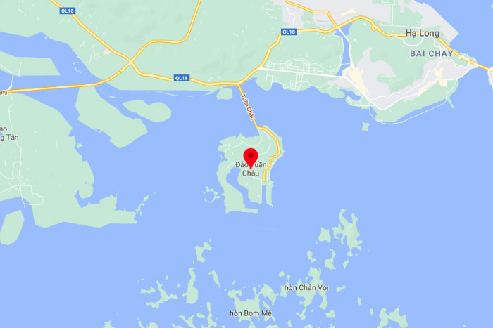 L'île de Tuan Chau sur la carte.