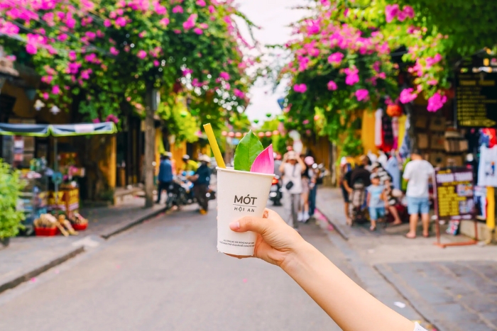 Th&eacute; herbal M&oacute;t d&eacute;gust&eacute; dans la vieille ville