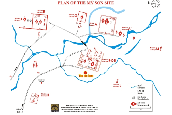 Carte du sanctuaire de My Son pour les visiteurs