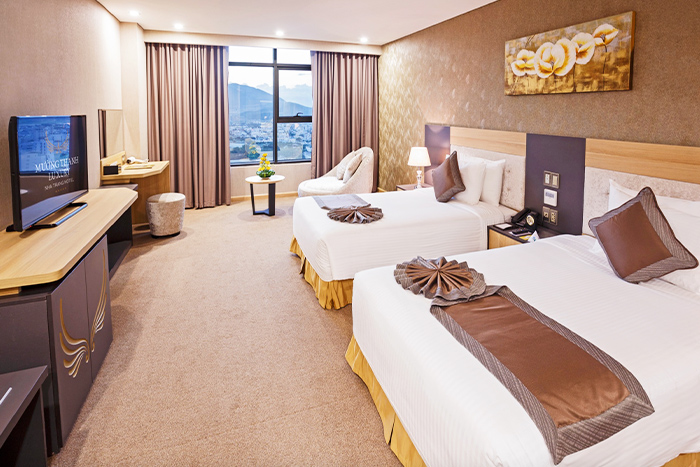 Chambre à l'hôtel Muong Thanh Luxury 