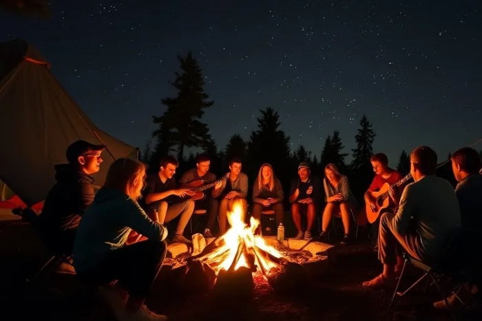 Feu de camp convivial