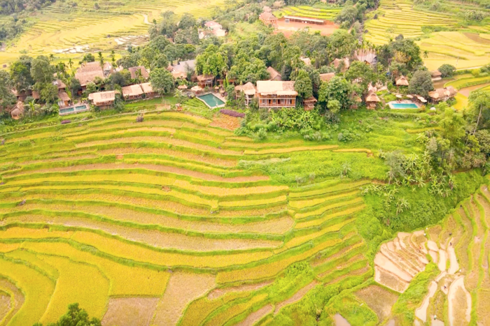 Les villages à Pu Luong Vietnam