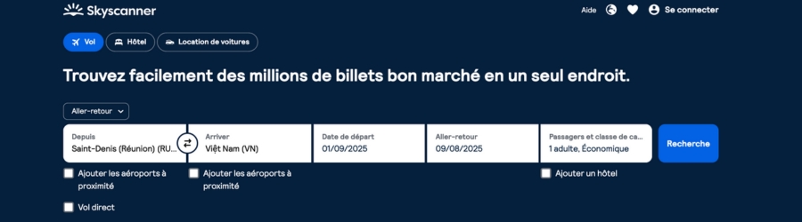 Utiliserz les comparateurs pour chercher vol Vietnam meilleur prix