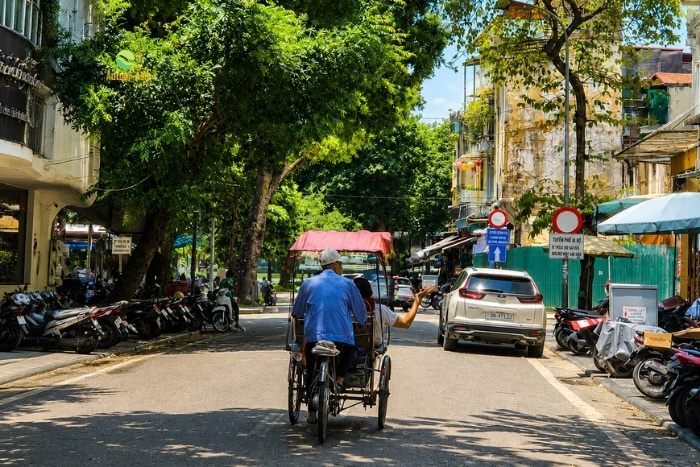 Promenade en cyclo au c&oelig;ur du Vieux Quartier de Hanoi