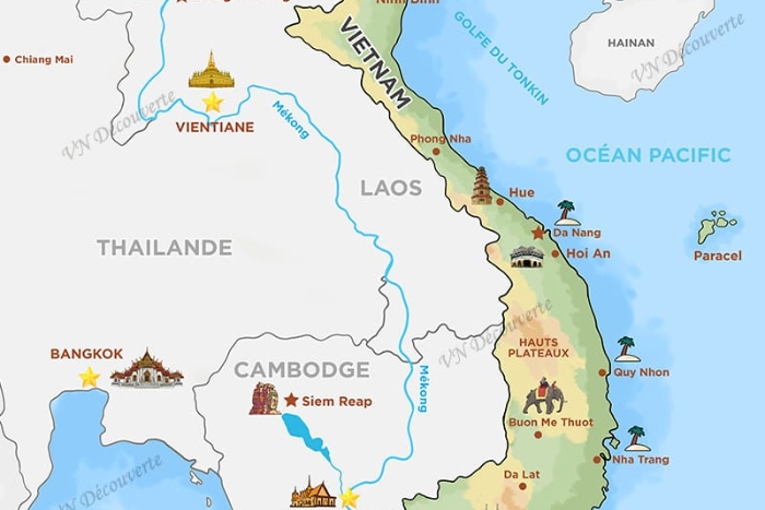 Carte du Centre du Vietnam