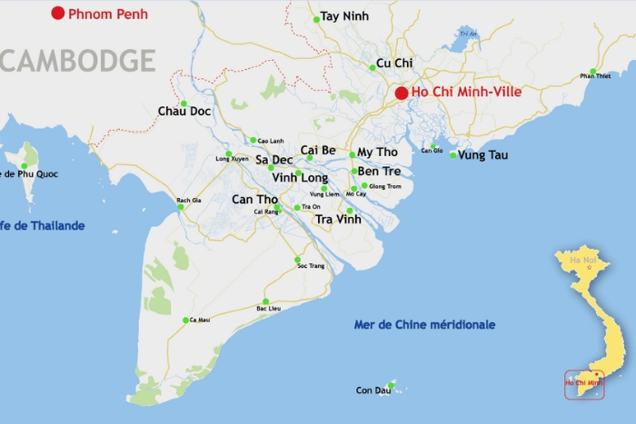 Carte du Sud du Vietnam