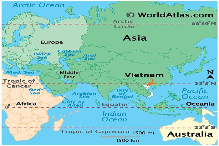 Vietnam carte du monde