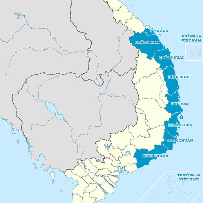 La carte de la Côte centrale du sud 