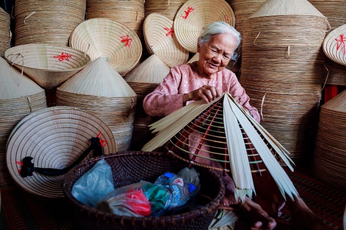 Le village des chapeaux coniques de Hue Vietnam